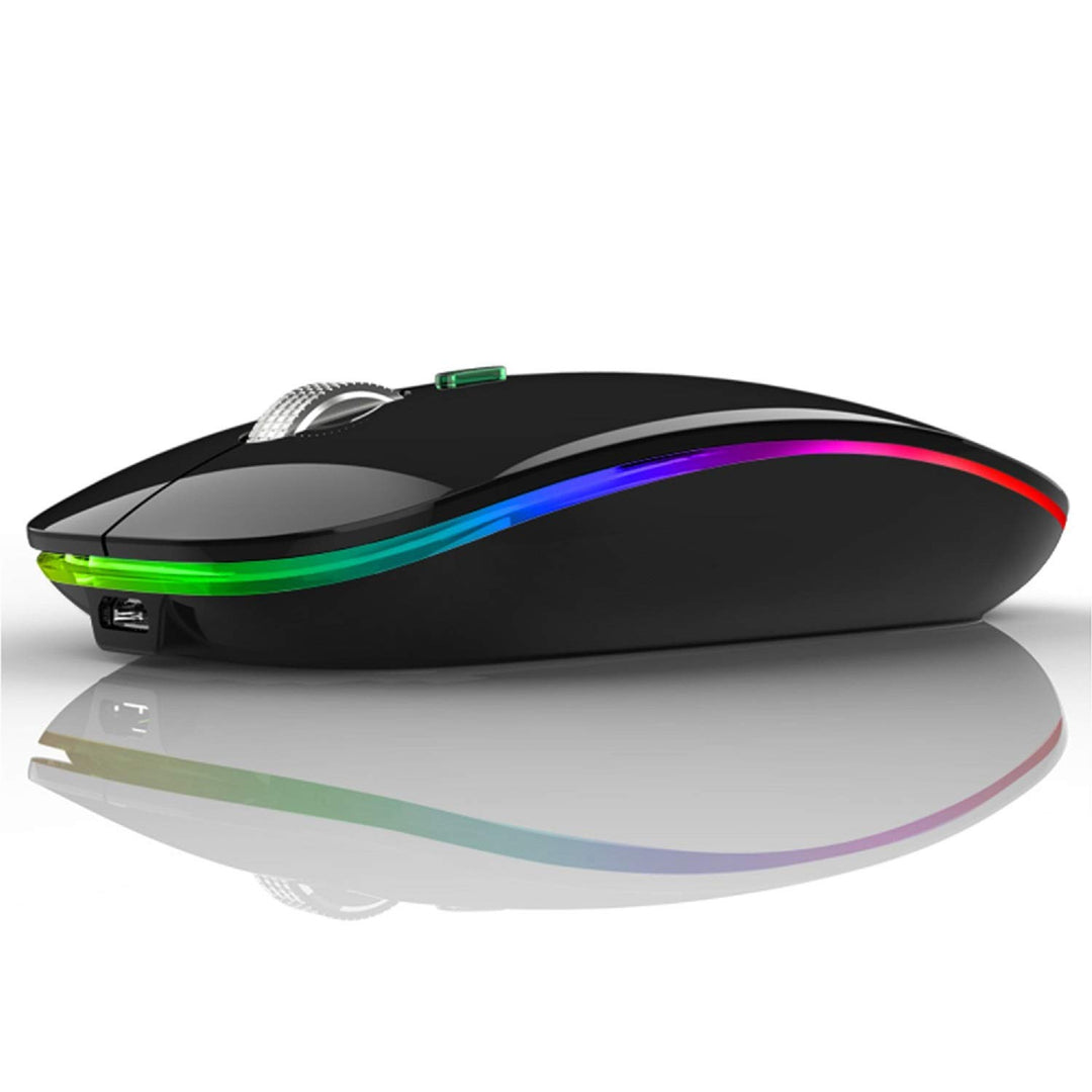 Uiosmuph G12 Maus Kabellos, LED 2.4G Leise Funkmaus Wiederaufladbar Wireless Mousemit Nano-USB-Empfä
