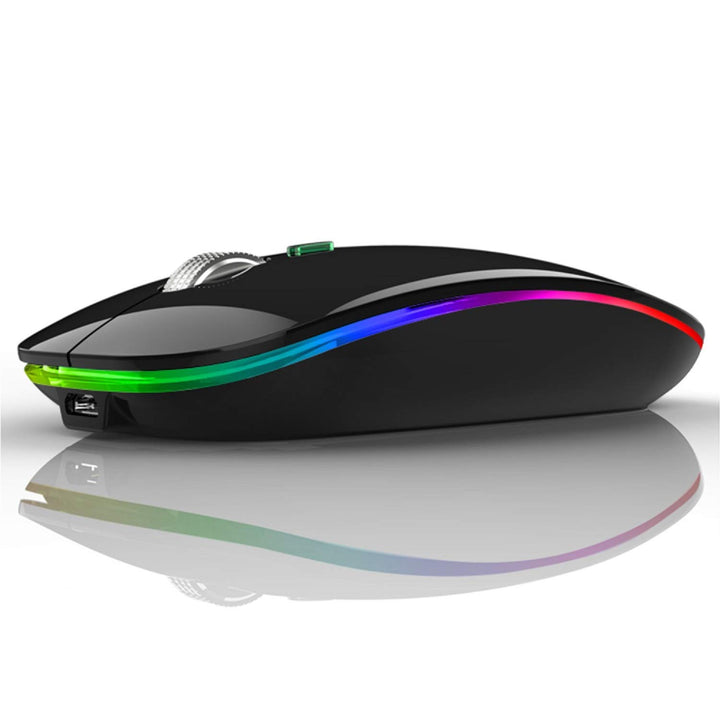 Uiosmuph G12 Maus Kabellos, LED 2.4G Leise Funkmaus Wiederaufladbar Wireless Mousemit Nano-USB-Empfä