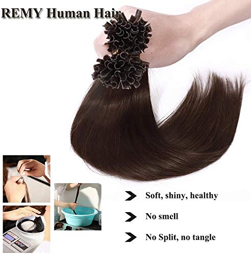 SEGO U Tip Extensions Haare Bonding Echthaar Bonded Haarverlangerung Keratin 1g/Strähne 50g 14"(35cm