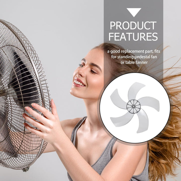 Angoily Lüfterflügel 16 Zoll Lüfterflügel Haushaltsventilatorflügel Kunststoff Fünf Blätter Mit Mutt
