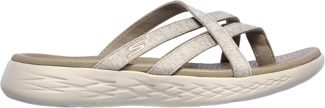 Skechers Damen ON-The-GO 600 Dainty Sandale 35 EU Taupe Textile, 35 EU Taupe Textile