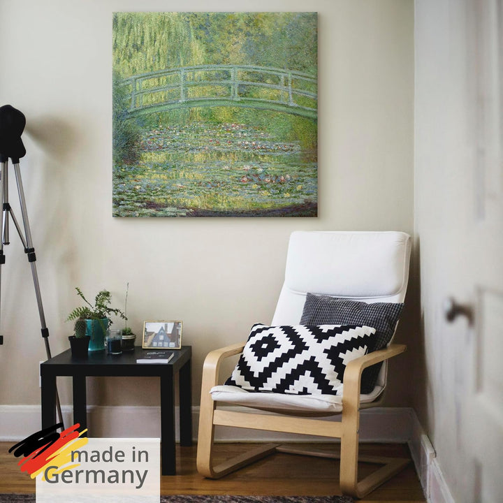ARTland Leinwandbilder Wandbild Bild auf Leinwand 40x40 cm Wanddeko Garten Teich Pflanzen Seerosente