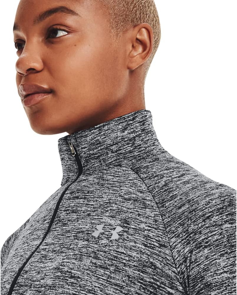 Under Armour Damen Tech Twist 1/2 Zip Langarm Pullover Sweatshirt S Schwarz, S Schwarz