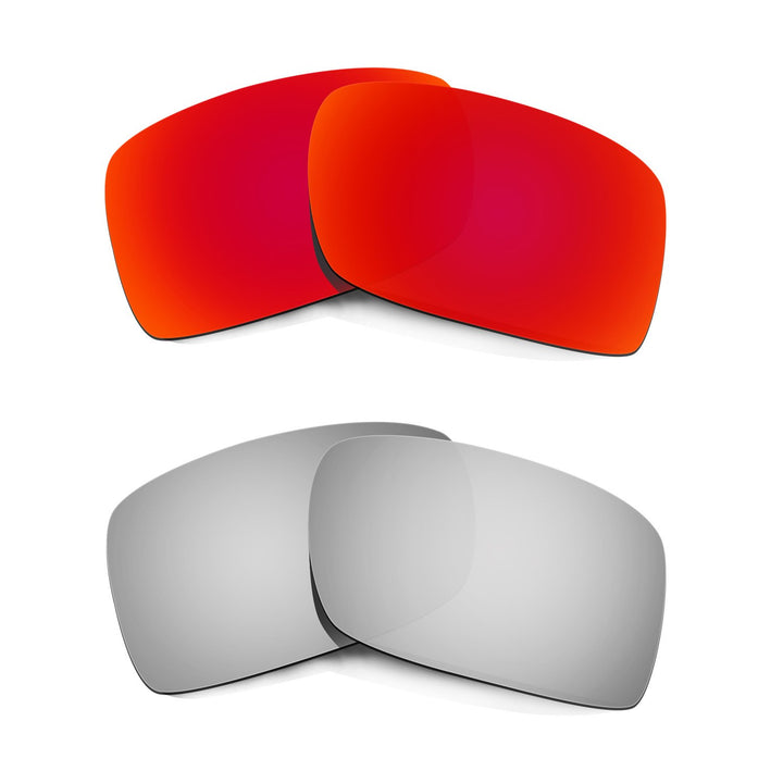 HKUCO Plus Mens Replacement Lenses For Oakley Gascan Red/Titanium Sunglasses