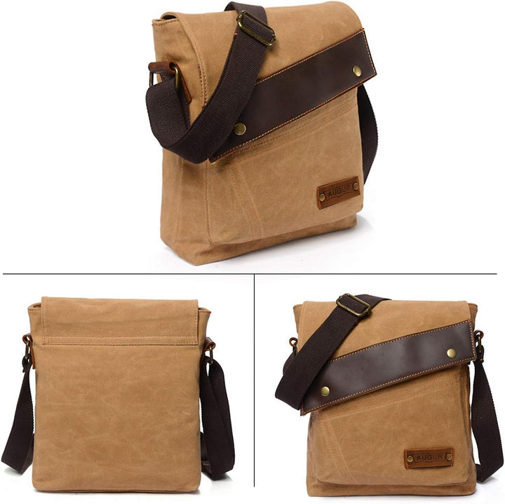 FANDARE Vintage Messenger Bag Umhängetasche Computer Briefcase Taschen für Arbeit Schule Schulranzen