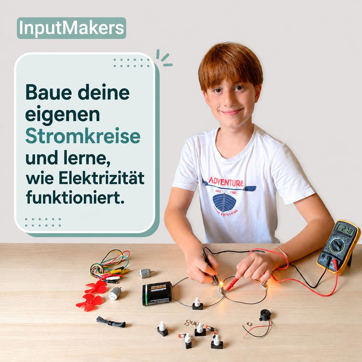 Elektrobaukasten für Kinder mit Multimeter Digital, stromkreis bausatz kinder, elektronik baukasten