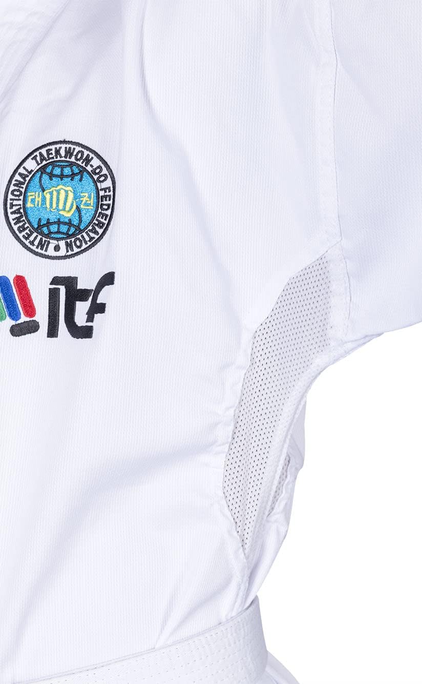 TOP TEN Taekwond-Do Dobok „De-Luxe“ (ITF Approved) 180 Weiss, 180 Wei&amp;