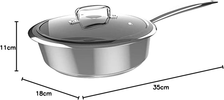Cecotec Polka Classy 16 Topf Steel, Durchmesser 16 cm, Fassungsvermögen 1,3 l, Edelstahl 18/10, Anti