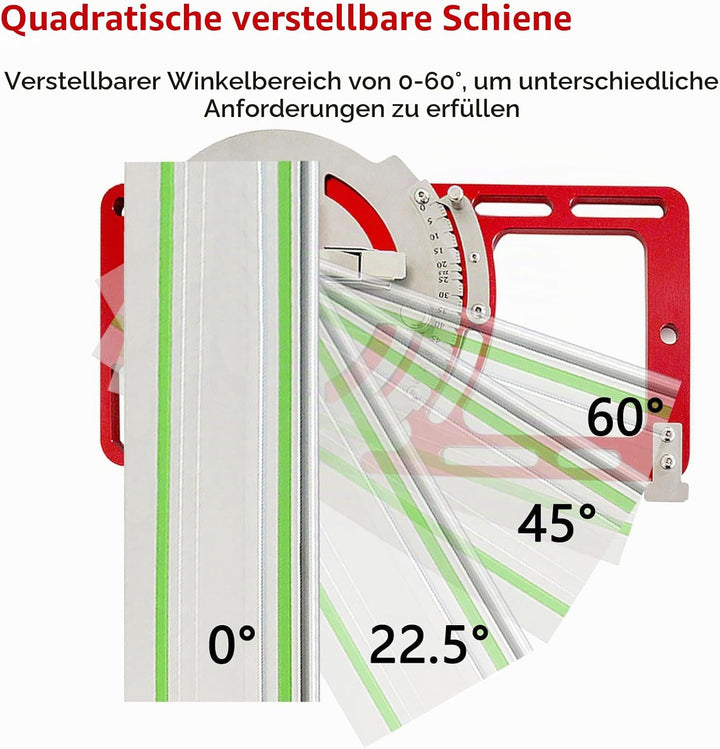 Verstellbare Führungsschiene, Quadratische Führungsschiene aus Metall mit Sicherheitsschnalle, Winke