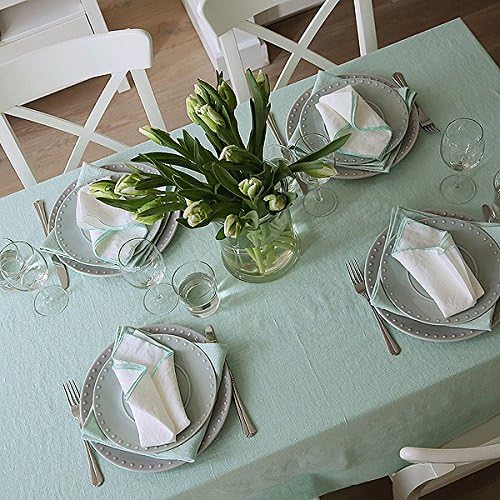 Linenme Venezia Servietten, Creme/Mint, 46 x 46 cm, 4 Stück