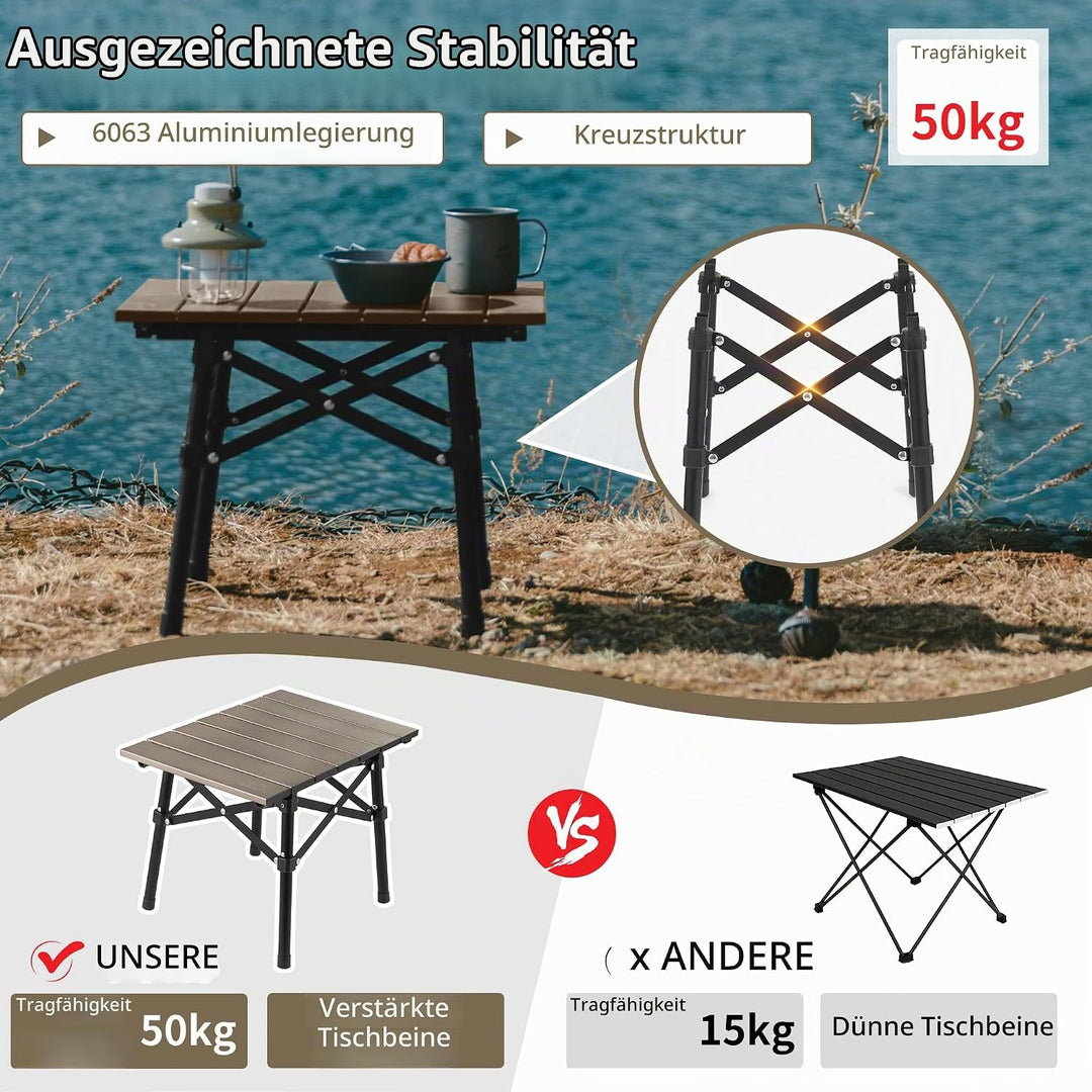 Naturehike Campingtisch Klapptisch aus Aluminium Tragbarer Klappstuhl Ultraleicht Camping Tisch Klei