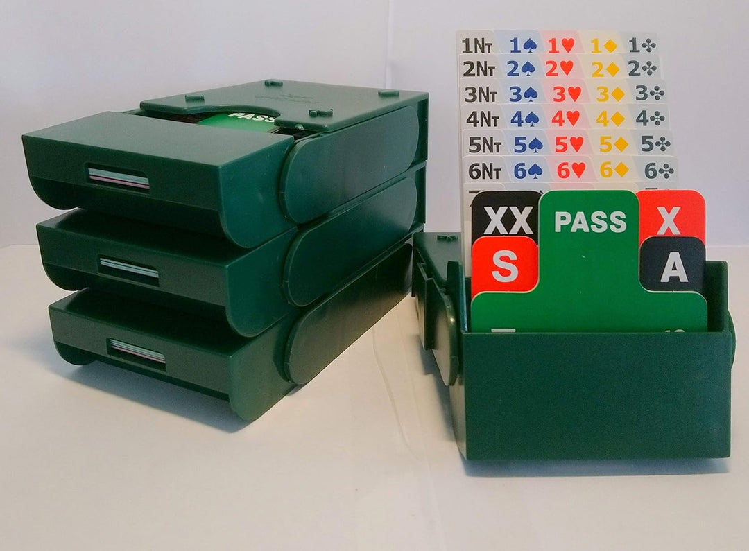 SuperBridgeBox , 4 stück mit 100% Plastic-bidingkarten ( Grün)