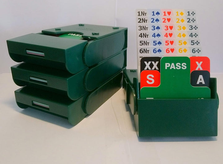 SuperBridgeBox , 4 stück mit 100% Plastic-bidingkarten ( Grün)