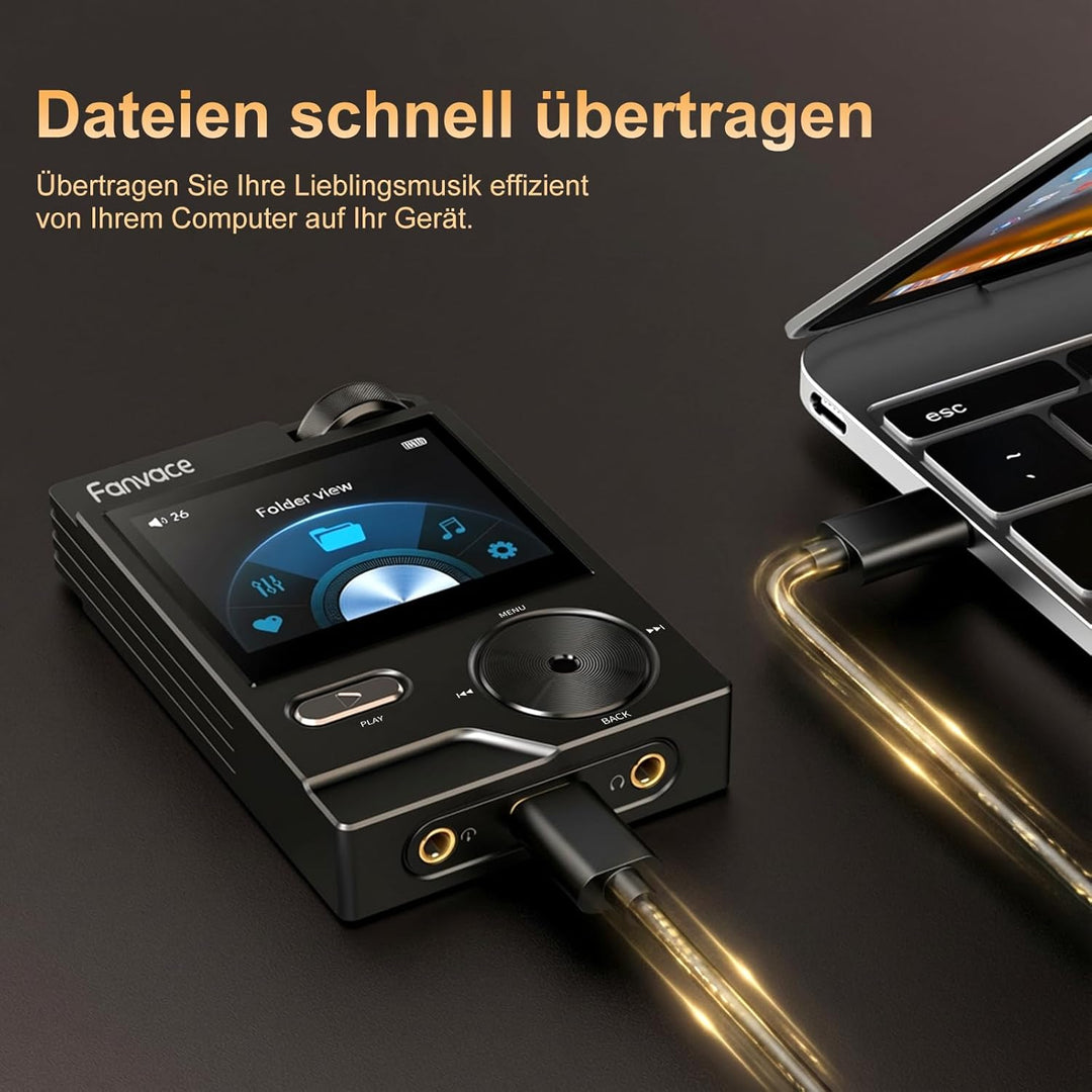 64GB Portable HiFi MP3 Player, DSD/FLAC, 192kHz/24Bit, DAC, Black | Verlustfreier Digital Audio Play