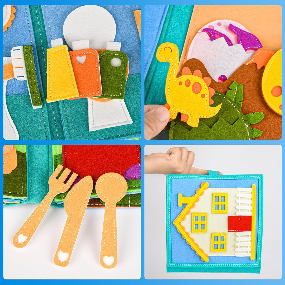 Quiet Book 2 Jahre | Montessori Spielzeug ab 1 Jahre für Motorik Baby | Sensorik Spielzeug ab 1-6 Ja