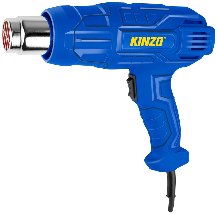 Kinzo Heissluftfön - 230V - Blau - 350 bis 600 Grad - 2 Heizstufen - Farbbrenner