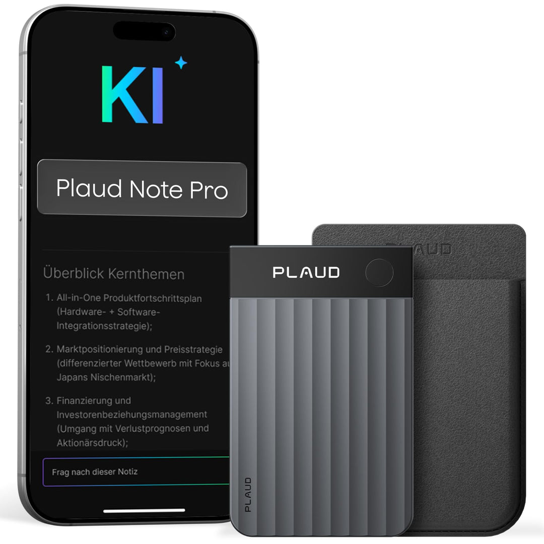 Plaud Note Pro KI Digitales Diktiergerät Aufnahmegerät mit KI Schreibfunktion und Zusammenfassen Voi