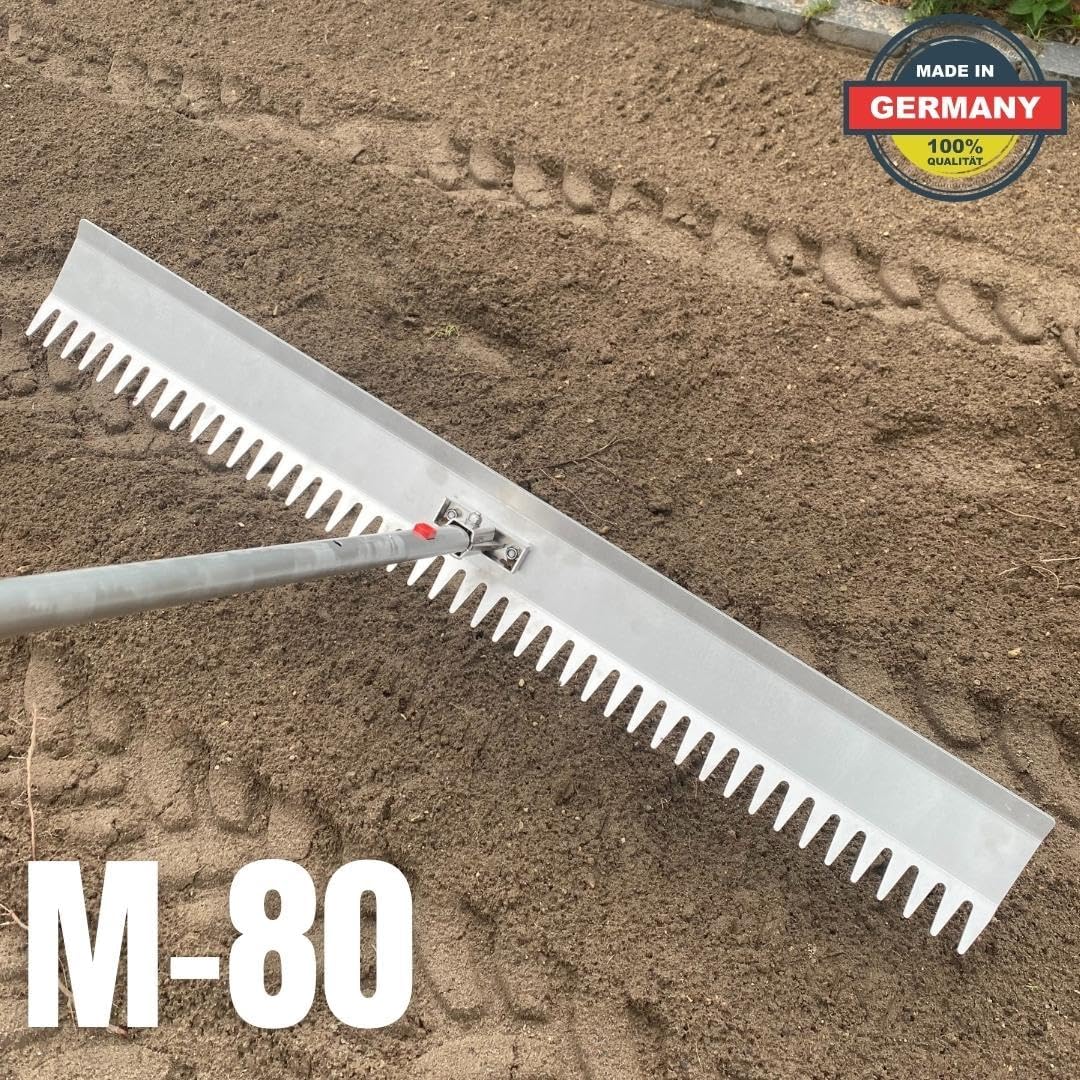 RISISANI® Rechen | Breite 80 cm | 100% Made in Germany | Ohne Stiel mit optionalem Adapter für Garde