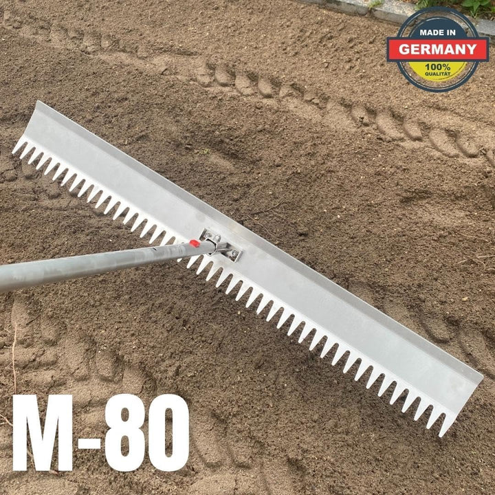 RISISANI® Rechen | Breite 80 cm | 100% Made in Germany | Ohne Stiel mit optionalem Adapter für Garde