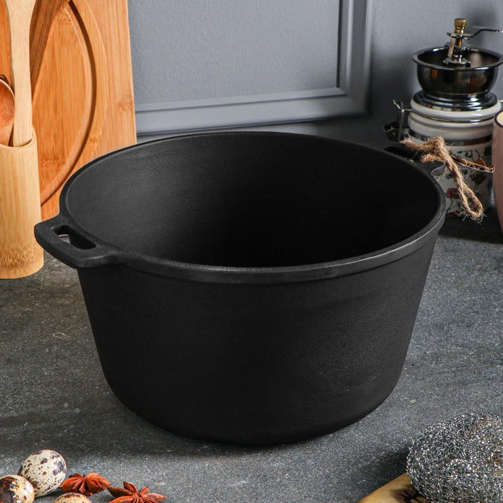 Maysternya™ Gusseisen Dutch Oven - Outdoor cooking - BBQ Bratpfanne Gusseisen - Schwarz (6 Liter), 6