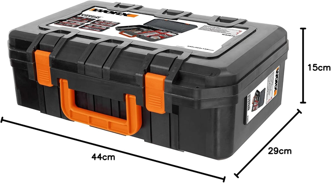WORX WA0071 Werkzeugkoffer aus robustem Kunststoff - für Das sichere Verstauen aller Werkzeuge und Z