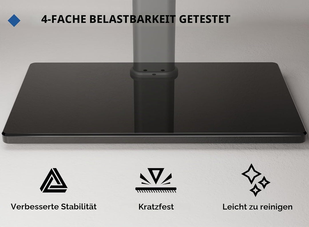 BONTEC TV Standfuss TV Ständer Universal Höhenverstellbar für 26-55 Zoll LCD LED OLED Plasma Flach &
