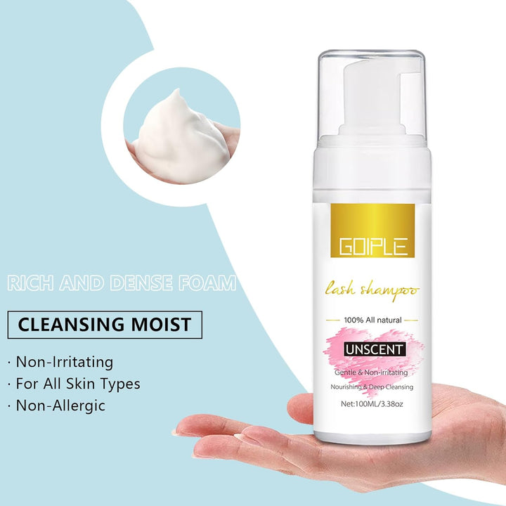 Wimpernverlängerungsreiniger, Wimpern-Mousse-Lash-Shampoo für Wimpernverlängerungen, USB-Mini-Ventil