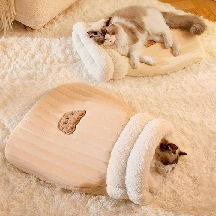 Sobeta Katzenschlafsack | Cat Sleeping Bag | Halbgeschlossenes Haustierschlafbett | Winterschlafsack