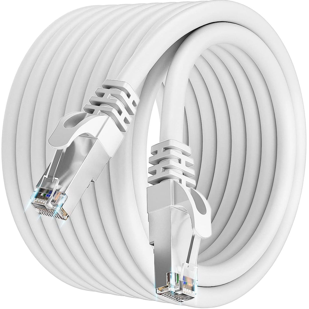 Soibke Lan Kabel 18 meter, Cat 7 Netzwerkkabel 18m Weiss, Ethernet Kabel High Speed 10Gbps 600Mhz, W