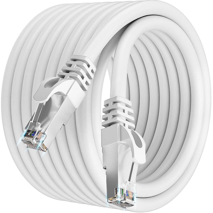 Soibke Lan Kabel 18 meter, Cat 7 Netzwerkkabel 18m Weiss, Ethernet Kabel High Speed 10Gbps 600Mhz, W