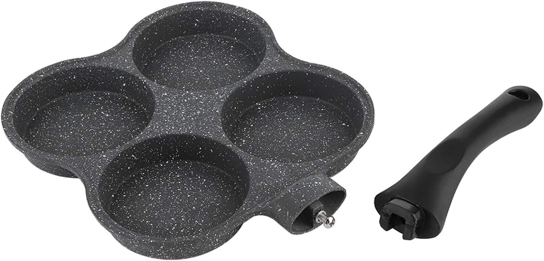 4-Loch-Pancake Pfanne,Non-Stick Omelett-Pfanne Burger Fried Pan Egg Maker mit Abnehmbarer Griff für
