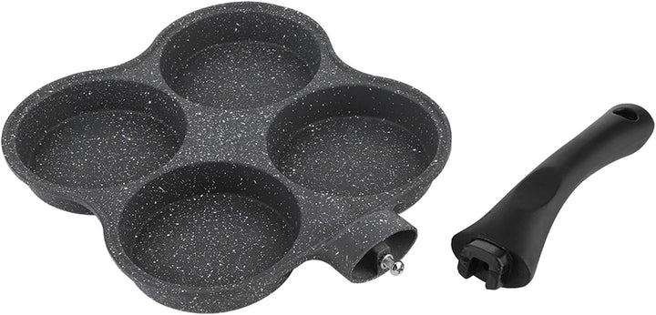 4-Loch-Pancake Pfanne,Non-Stick Omelett-Pfanne Burger Fried Pan Egg Maker mit Abnehmbarer Griff für