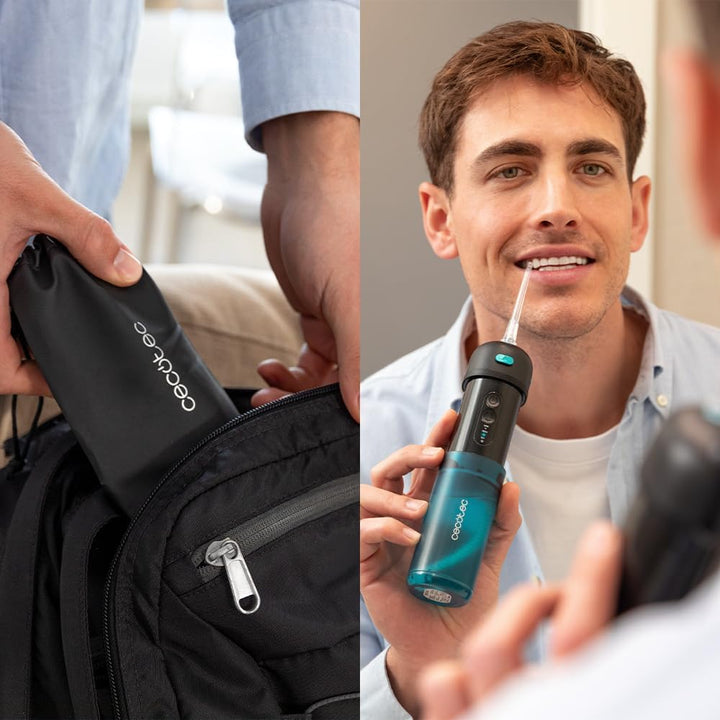 Cecotec Tragbarer Zahnreiniger Toothcare Jet Splash. Kompakter und leichter Reise-Irrigator mit 3 Mo