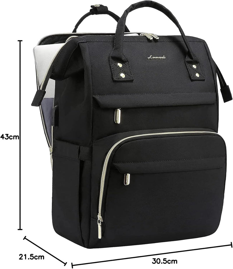 LOVEVOOK Rucksack Damen, Wasserdicht Laptoprucksack 15,6 Zoll mit getrenntem Laptopfach, Gross Schul