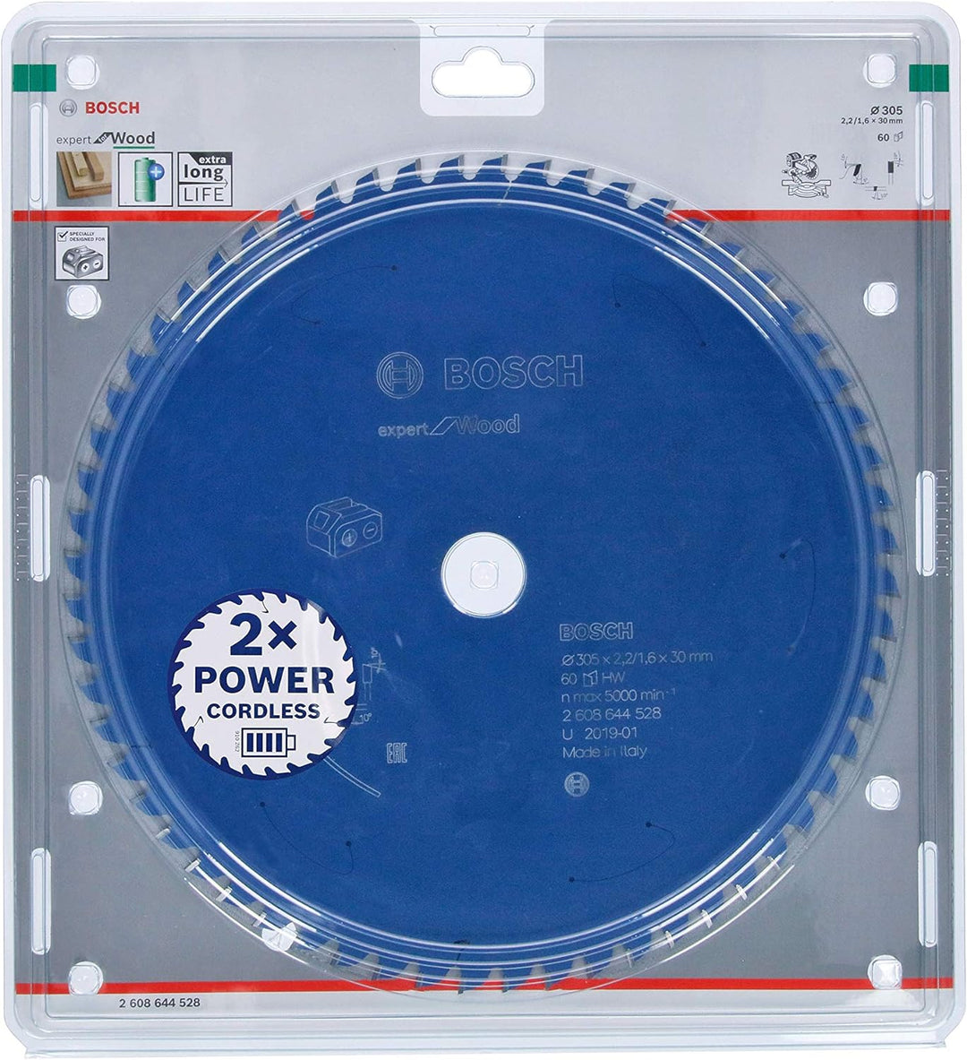 Bosch Accessories 1x Kreissägeblatt Expert for Wood (Holz, Sägeblatt Ø 305 x 30 x 2,2 mm, 60 Zähne,