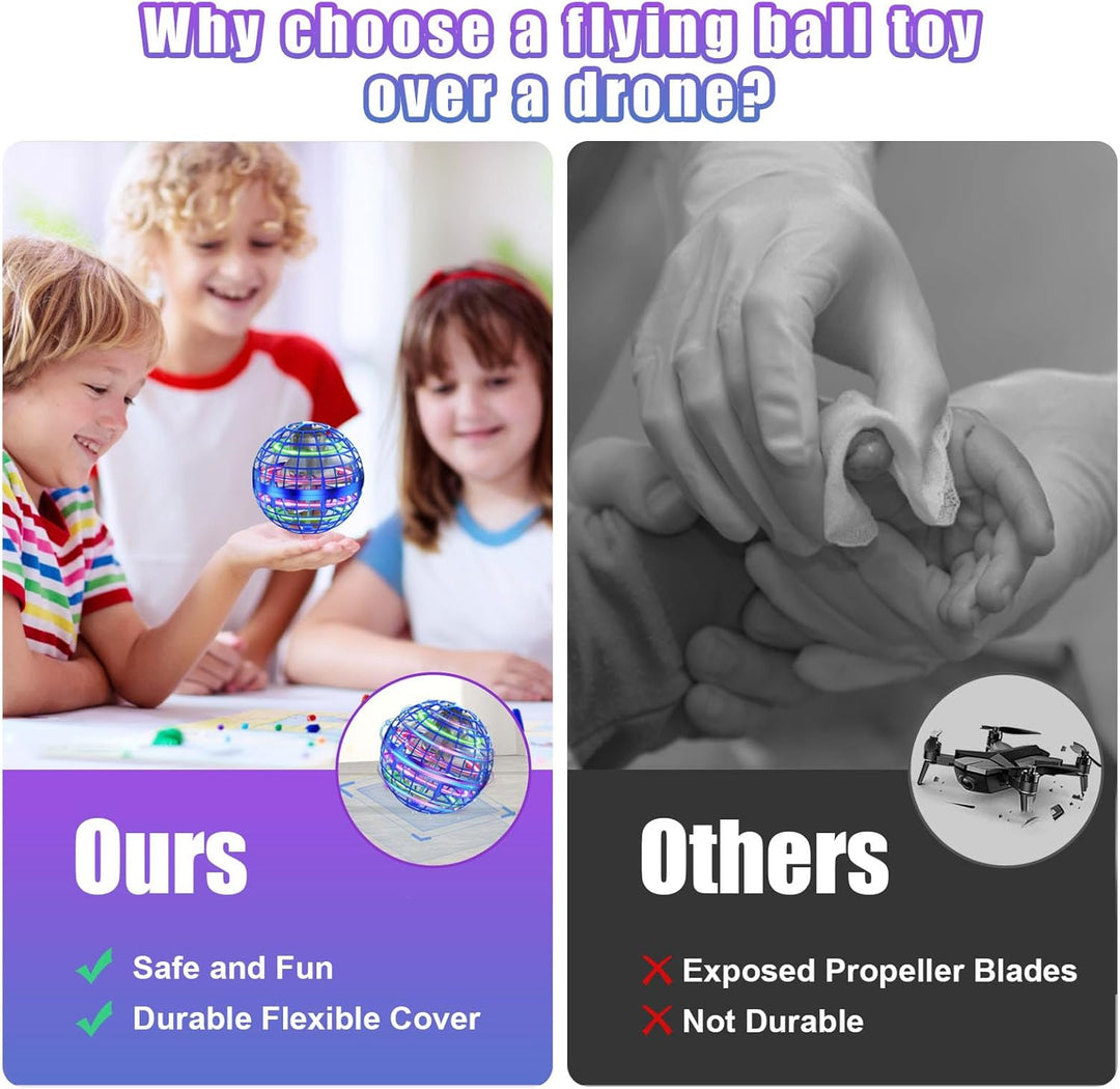 XINHOME Fliegender Ball, Flying Ball mit Led-Beleuchtung, Fliegender Ball Drohne Flying Orb Ball Hov
