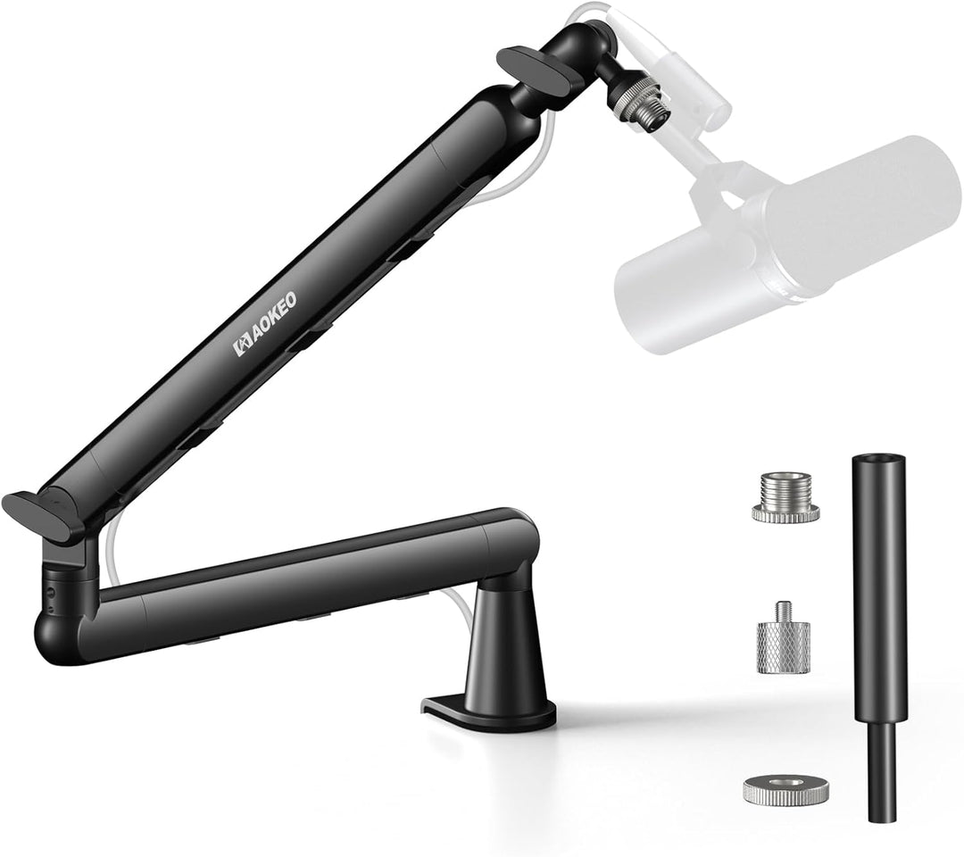 Mikrofon Arm,Aokeo AK-55 Niedriges Profil Mikrofon Ständer Arm für HyperX QuadCast,SoloCast,Elgato W