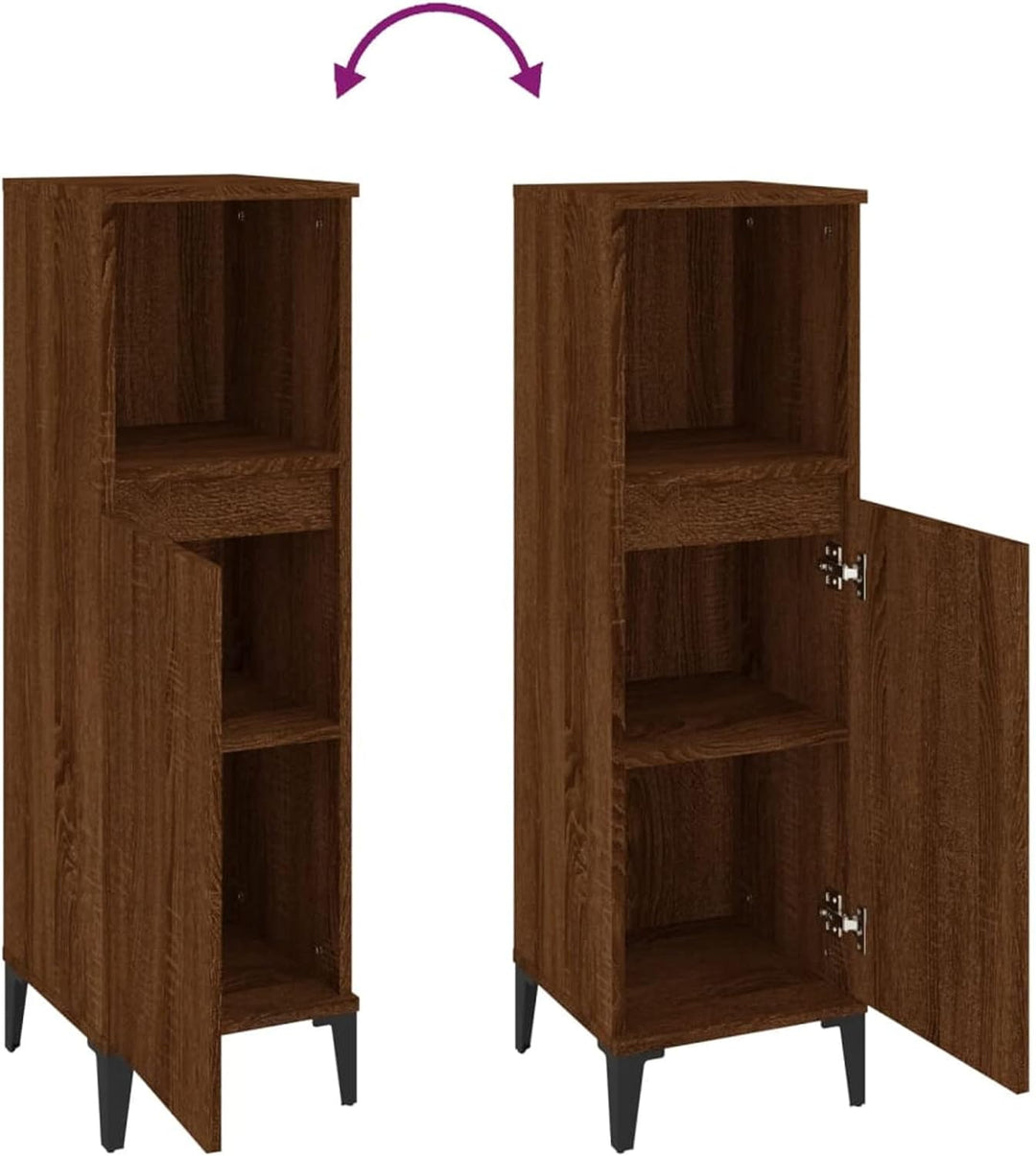 Tidyard Badezimmerschrank Mittlerer Schrank mit 1 Ablage und 2 Fächer hinter der Tür Badschrank Badr