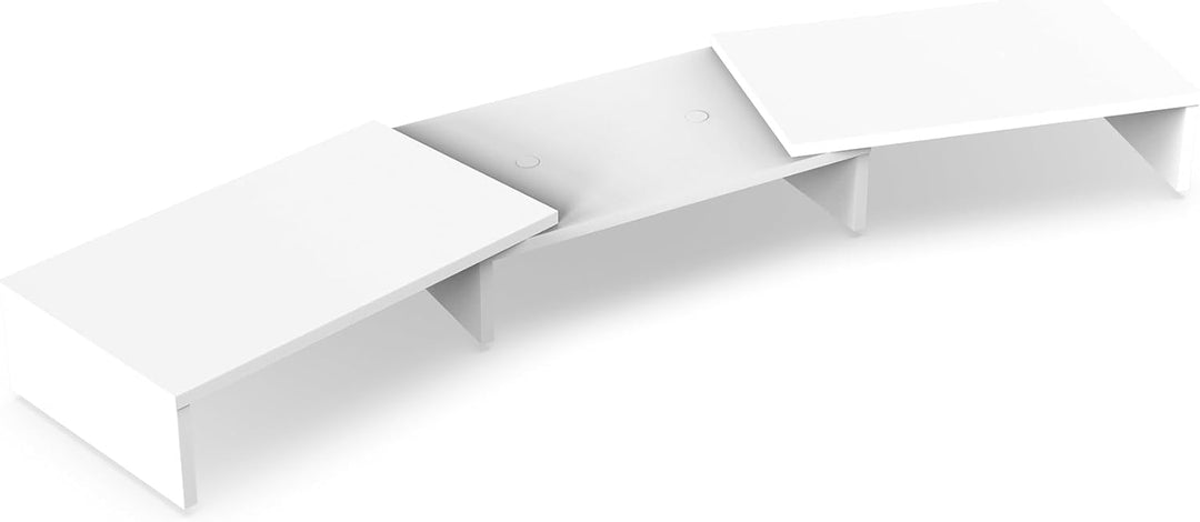 FITUEYES Dual Monitorständer aus Holz, Verstellbare Länge und Schwenkwinkel Bildschirmständer, Monit