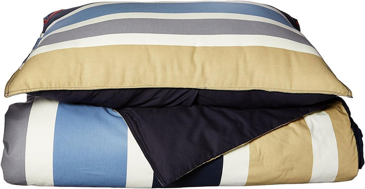 Nautica Bettwäsche-Set für Doppelbett, Baumwolle, wendbar, mit Knopfverschluss, Essentials für Schla