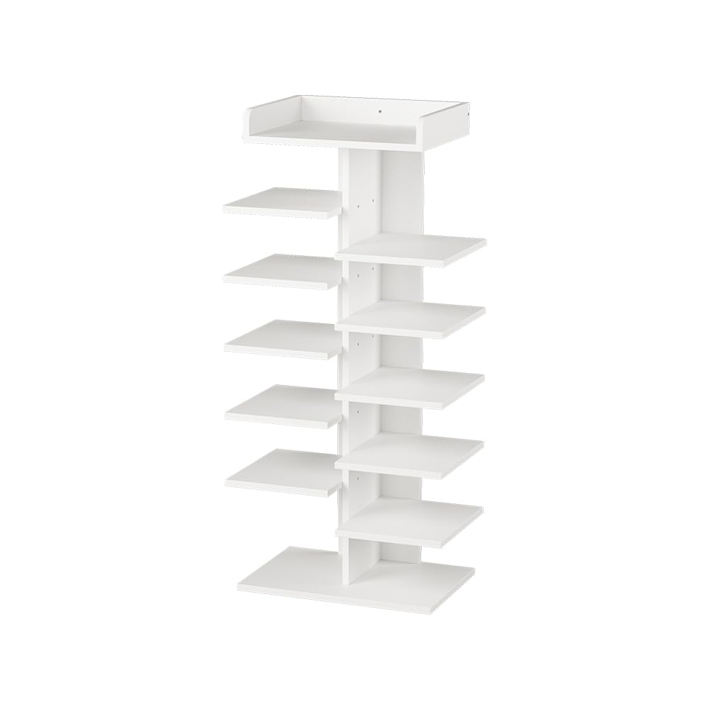 Vicco Schuhschrank Stepy, Weiss, 45 x 114 cm mit 10 Fächern