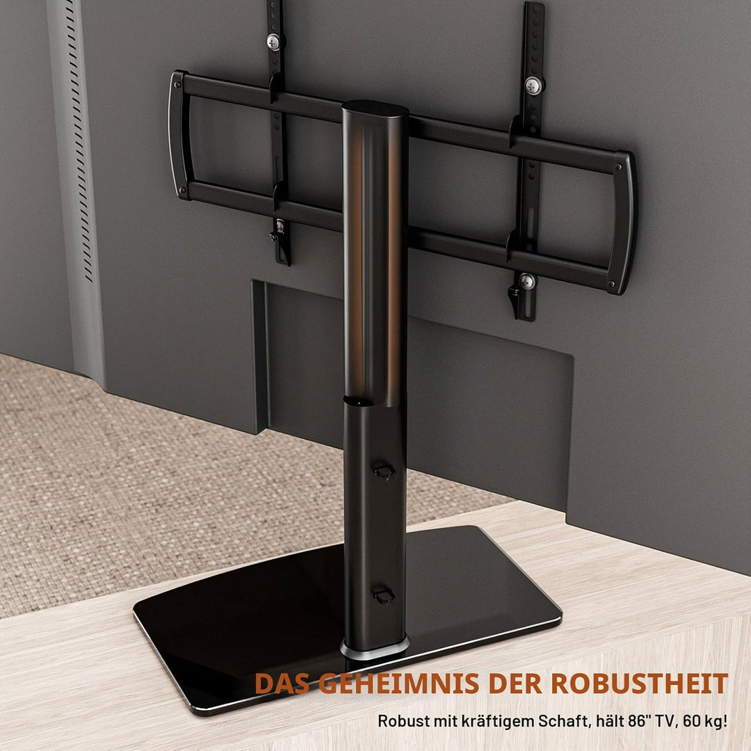 Universal schwenkbarer TV-Ständer/Tischfuss TV-Ständer 40 bis 86 Zoll TVs 110 Grad schwenkbar, 5 Stu