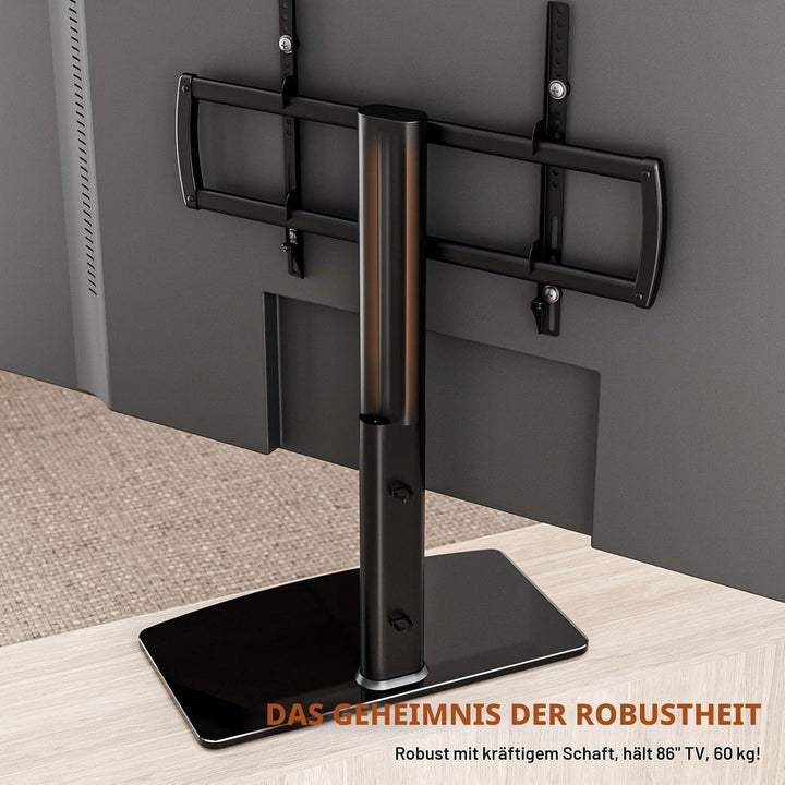 Universal schwenkbarer TV-Ständer/Tischfuss TV-Ständer 40 bis 86 Zoll TVs 110 Grad schwenkbar, 5 Stu