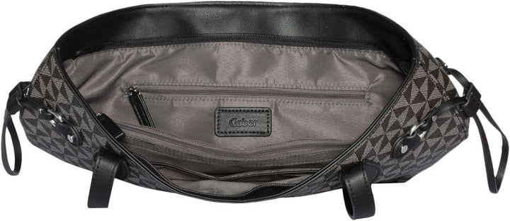 Gabor bags Barina Damen Shopper Umhängetasche Reissverschluss Mixed Black, Mixed Black