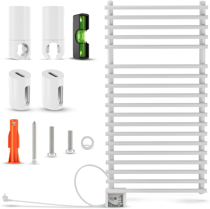 VIGO elektrischer Badheizkörper/Handtuch Radiator - ECO 450 Watt, TÜV geprüft: Inklusive Montage-Set
