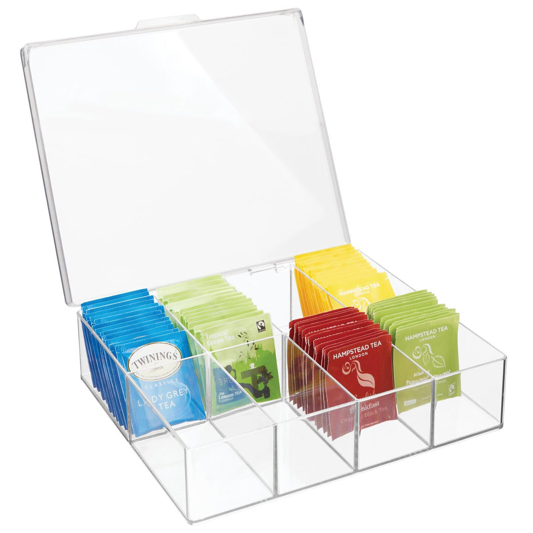 mDesign Küchen Organizer – praktischer Kasten mit Deckel für Küche und Speisekammer – Aufbewahrungsb