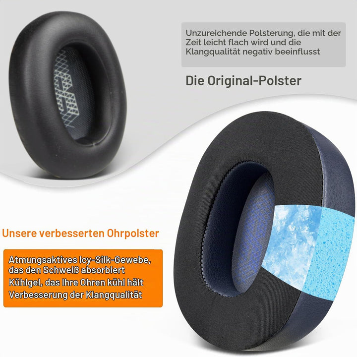 SOULWIT Kühlgel Ersatzpolster Ersatz Ohrpolster für JBL E65BTNC/Live 650BTNC/Live 770NC/Live 660NC/D