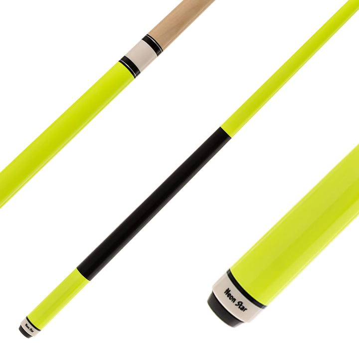 Winsport Billardqueue, Neon Star, Poolbillard Cue in Neon- gelb, pink, blau, grün. Profi-Spielqualit