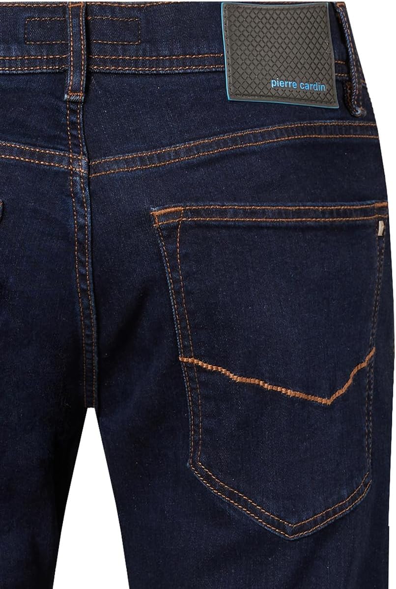 Pierre Cardin Herren Hose Lyon | Männer Jeans, Stoffhose | Tapered Fit 32W / 32L Dark Blue Stonewash