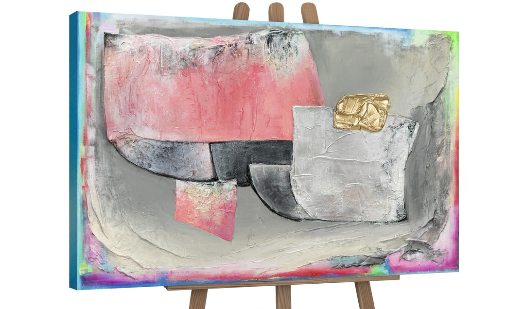YS-Art Luxus Abstrakt Acryl Gemälde auf Leinwand Accent II handgemalt Wandbilder Wohnzimmer modern W